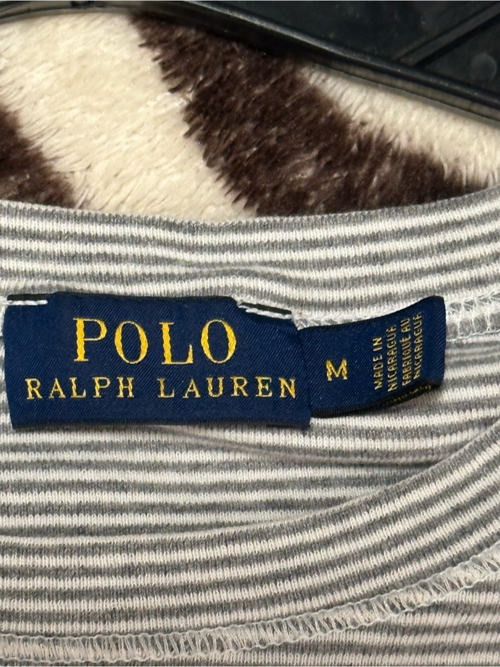 Polo by Ralph Lauren women’s Grey & White Striped Tee - Picture 3 of 4